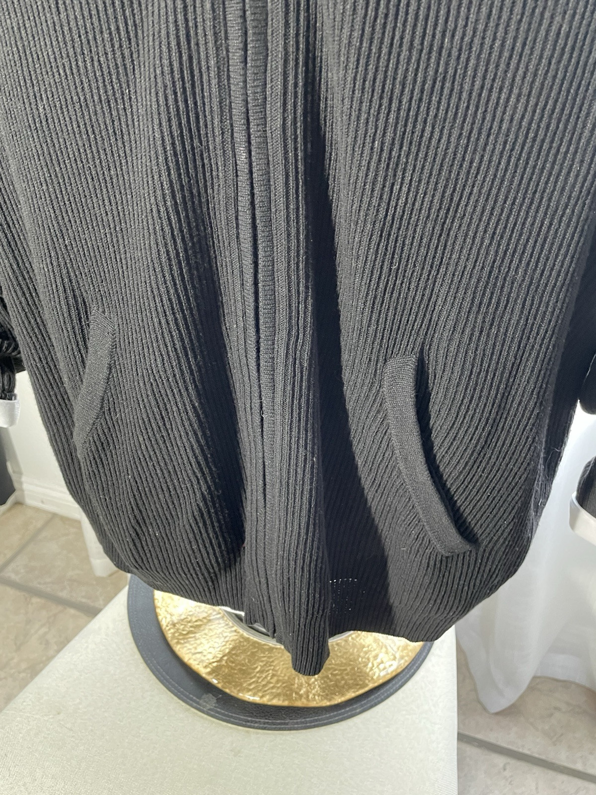 Pendleton Men Jacket Large Black Leather knit Sue… - image 7