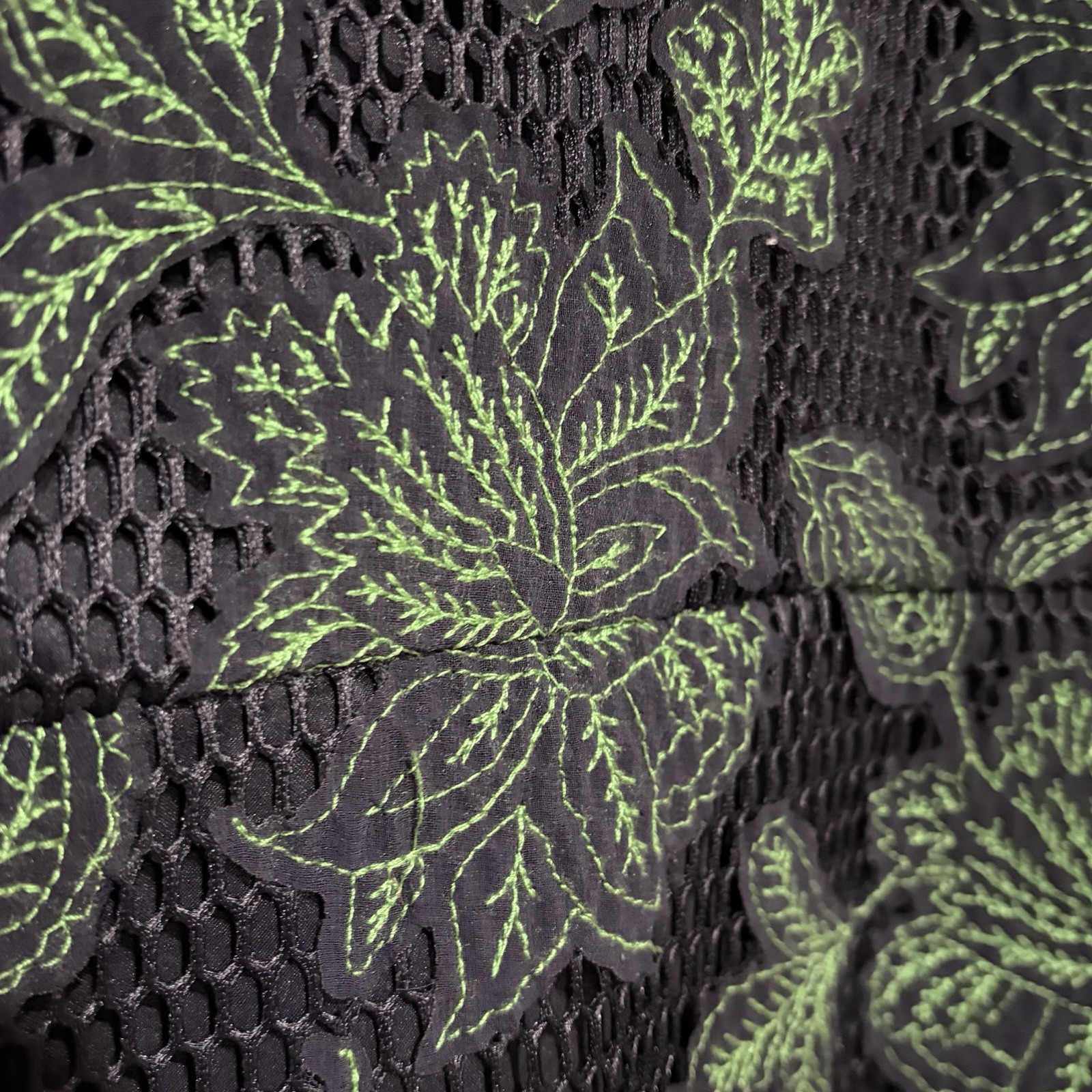 Tory Burch Wisteria Lace Mesh Dress Navy Green Floral Size 14 NWT thumbnail 9