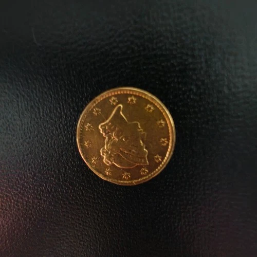 1800's $1 gold liberty.  Damaged