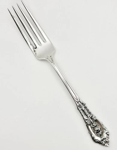 Wallace Sterling Silver Dinner Fork Rose Point 7 1/2" Flatware