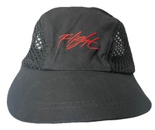 Rare Vintage Nike Air Jordan Flight Mesh Panel Hat Cap Black 80's Runner Black