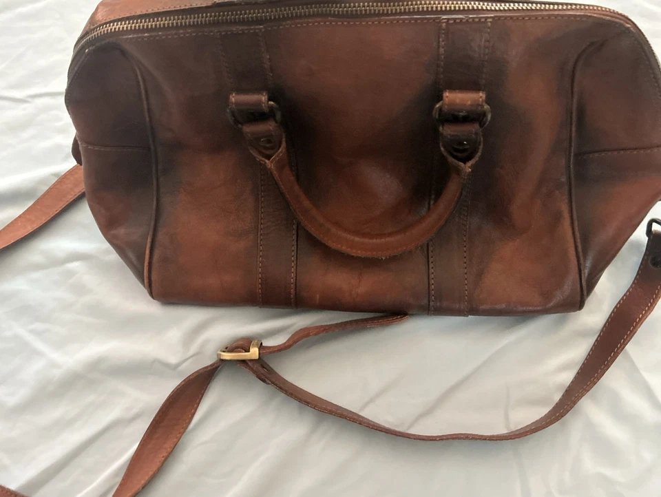 Б/у я Medici коричневый кожаный Snap Top Дамская сумка сумочка наплечная сумка для женщин - Изображение 2 из 4