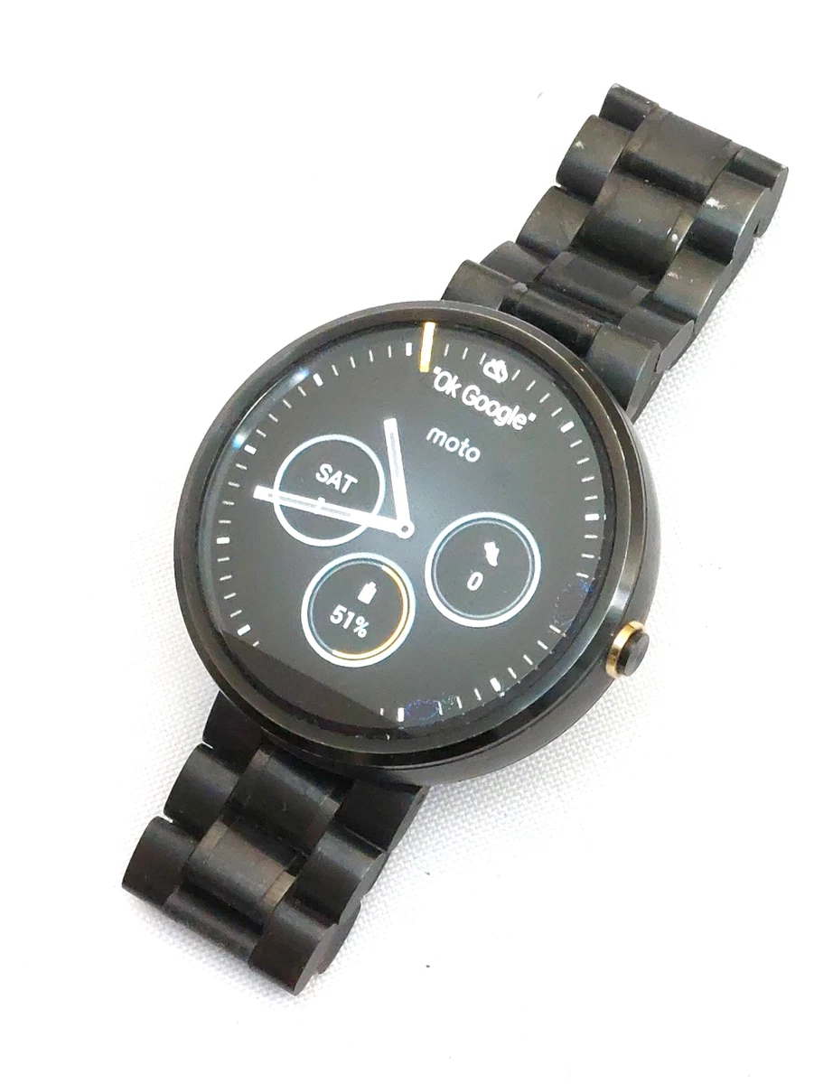 未使用】moto360 (スマートウォッチ，ブラックメタル) スマート 