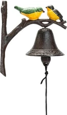 Sungmor Cast Iron Dinner Bell, Outside Farmhouse Door Shape B - Birds 