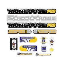 Mongoose - 2001 Sniper Silver Yellow for chrome frame - Decal set - old school b