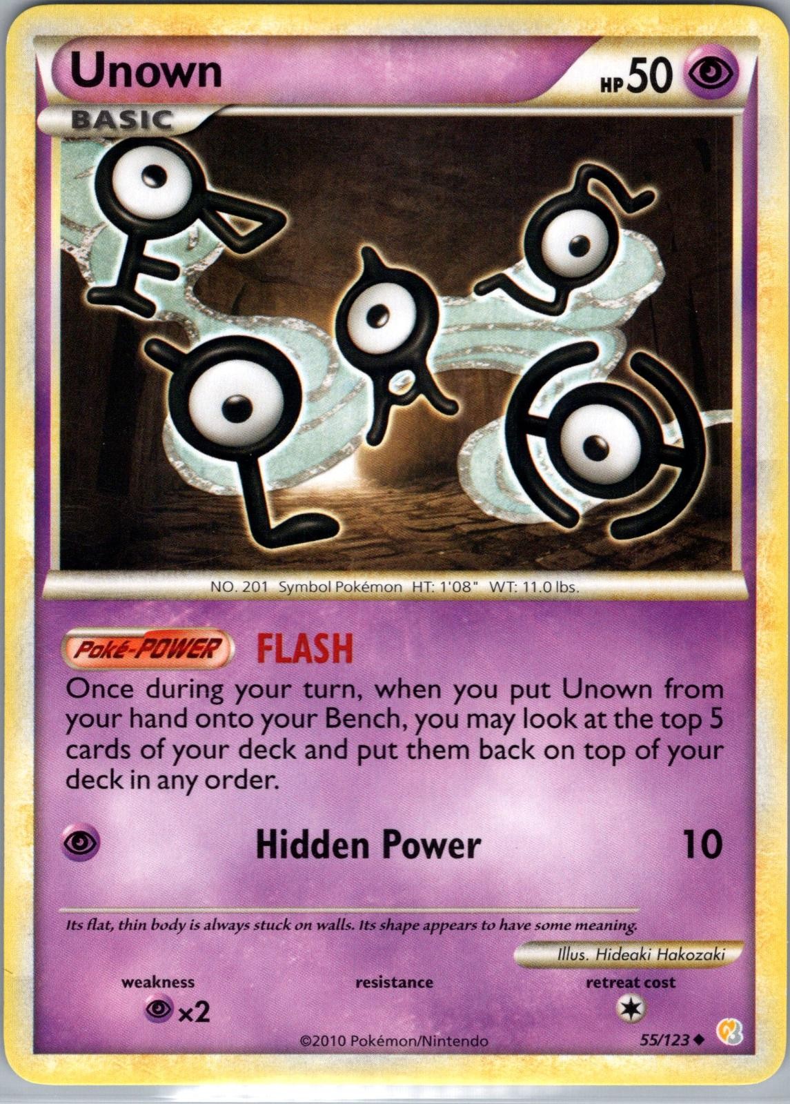 Unown 55/123 Uncommon HeartGold & SoulSilver Pokemon Near Mint