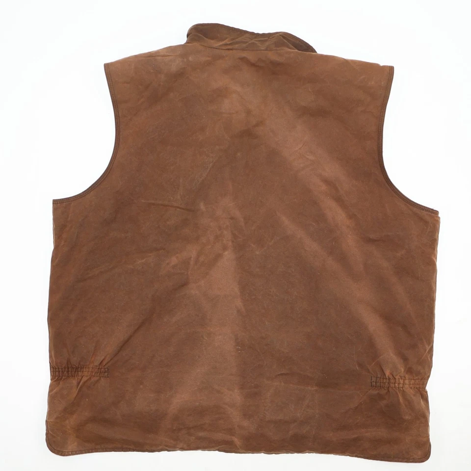 Outback Australian Men's Size 3XL Brown Oilskin Vest Genuine Waxed Cotton - Image 2 of 4