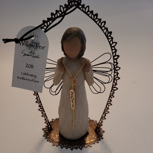 Statuina angelo ornamento traliccio albero di salice 2011 Susan Lordi Demdaco 5" prezzo ebay