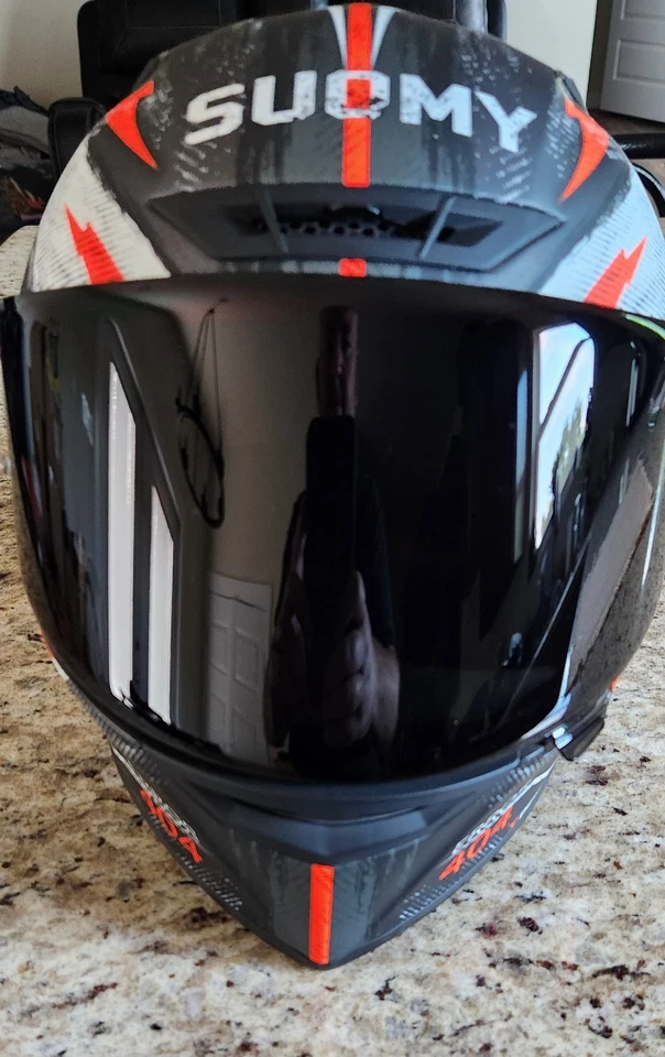 Casco Suomy Track-1 404 rojo antracita talla XXL Foto 3 de 4