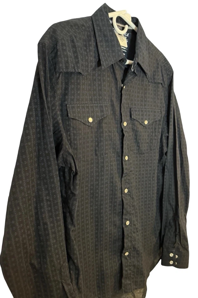 Disfraz CNC Camisa de Vestir Nacional Abotonada Para Hombres 34/48 Perla A Presión Súper Azul Foto 2 de 4