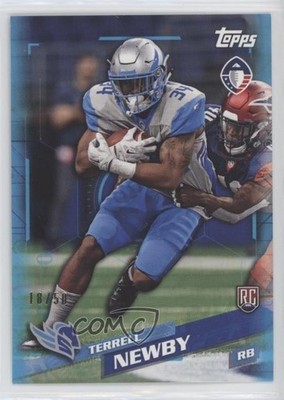 2019 Topps Alliance of American Football Blue 18/50 Terrell Newby #109 0d8