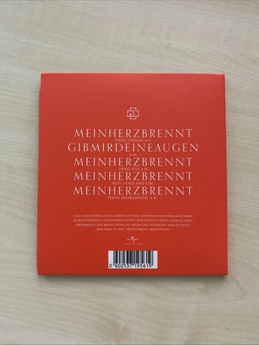 Rammstein Mein Herz Brennt Single CD Limitierte Edition Lindemann - Bild 3 von 3