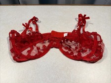 Red Lacey Hearts See Through Bra Size Medium ...