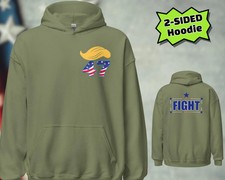 Trump Election Victory Hoodie 2024 Two Sided Hooded Sweatshirt Trump Hair JD
