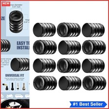 Tire Valve Stem Caps 12 Pack Black Aluminum Leak Proof Corrosion Resistant Car