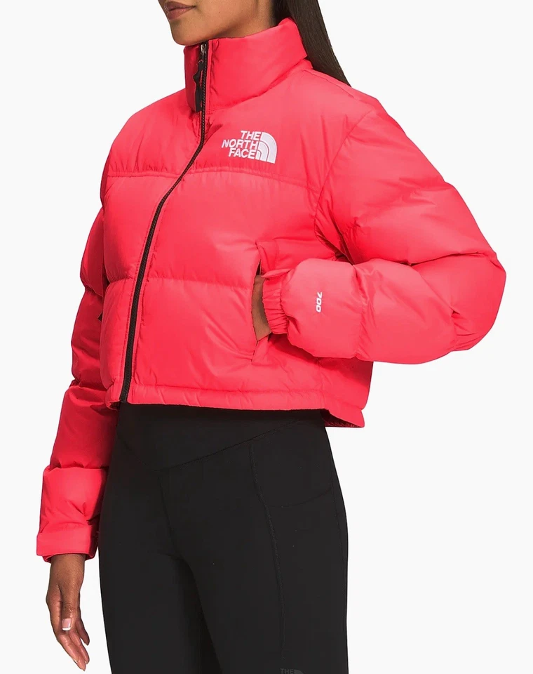 The North Face Nuptse Short Jacket Brilliant Coral Women’s M NWT MSRP $280 - Image 3 of 4