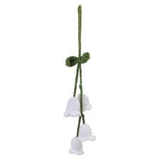 Handmade Crochet Lily of The Valley Flower Car Rear View Mirror Hanging Ornam...
