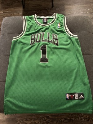 Derrick Rose Chicago Bulls #1 Green Jersey Adidas Authentic Size 56 Stitched NBA