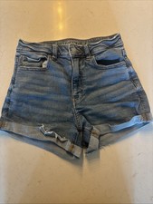American Eagle Shorts Womens Size 4 High-Rise Mom Denim Jean Distressed Pockets