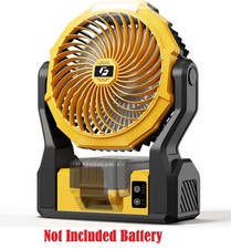 Battery Operated Fan for Dewalt 20V Max Battery, 5.7m/s High Speed Rechargeable