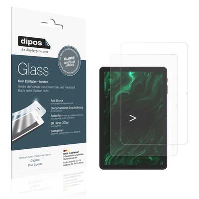 2x Schutzfolie für Digma Pro Zoom matt - Anti-Shock 9H Folie dipos Glass