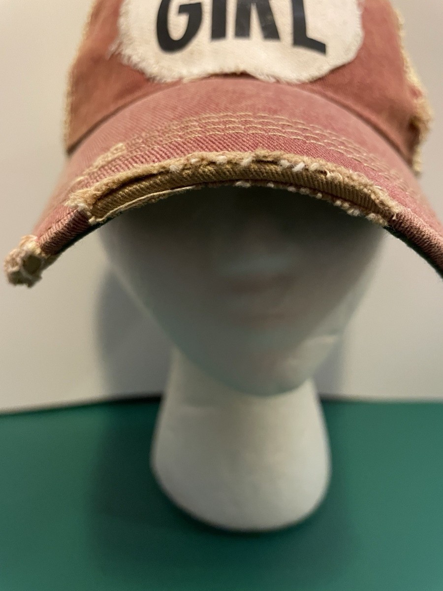 Ladies Distressed WHISKEY GIRL patch Trucker Hat Mesh Back Adjustable Fun￼ View 3