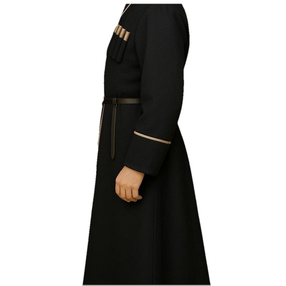 Disfraz Nacional de Lana Azul Georgiano Chokha Cherkeska Danza Sin Accesorios Foto 3 de 3