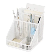 Mesh Medium Desktop Organizer White - Brightroom™: Steel Desk Tool Holder