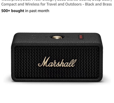 Marshall Emberton Black Portable Bluetooth Speaker USB-C 20W Stereo