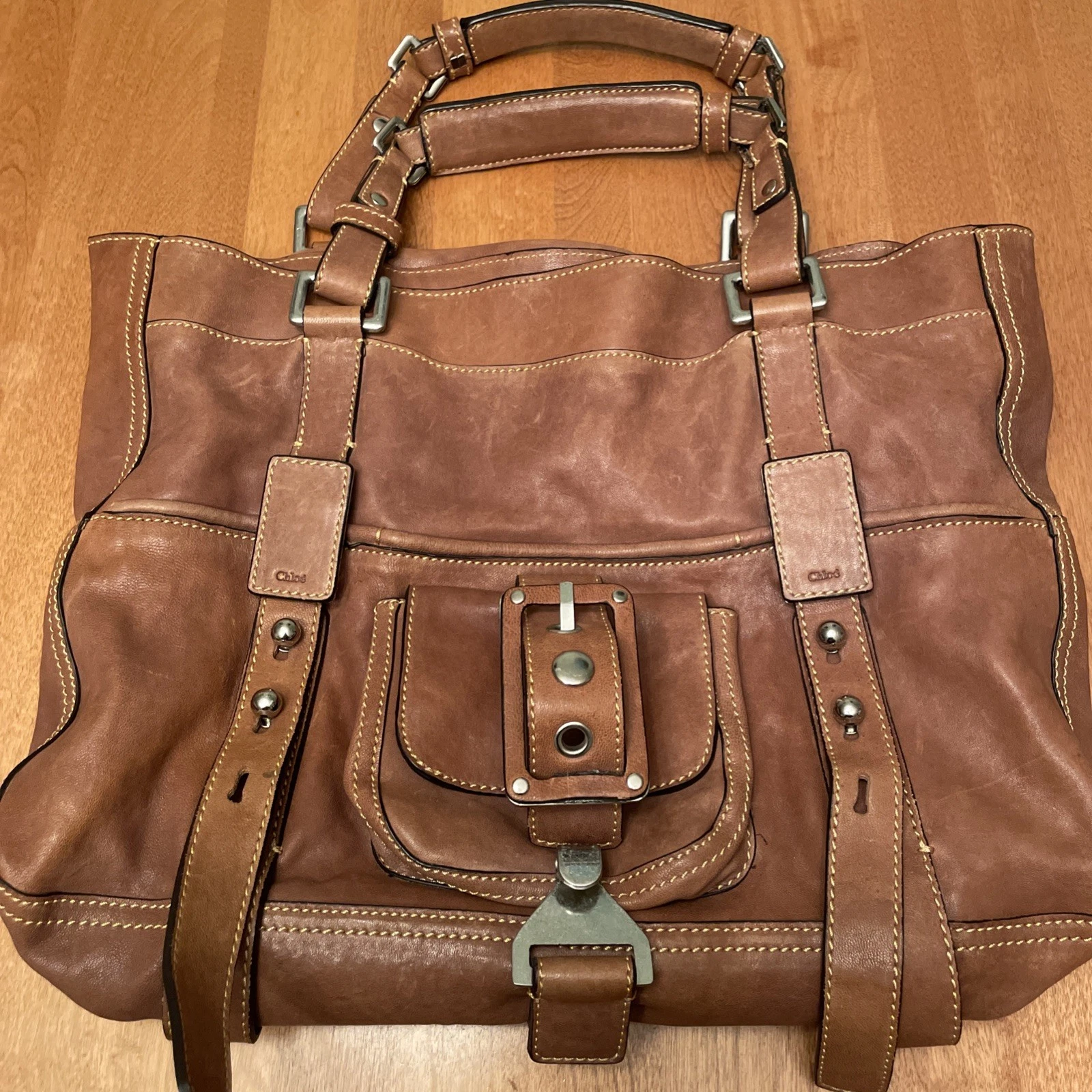 Chloe — Chloe Oversized 2 Handle Tote Bag Stunning Vintage VGUC NICE RARE