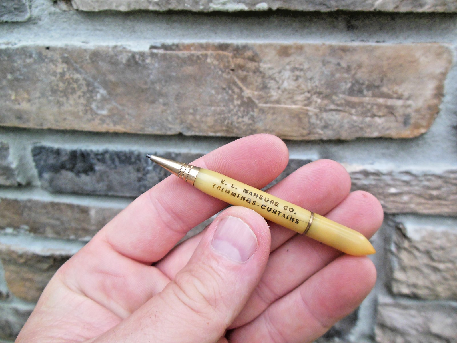 Celluloid Golf Pencil Mini Mechanical Fob E.L. Mansure Chicago Drapery Co. Rare