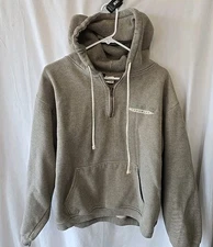 Cowboy Hardware 1/4 Zip Hoodie W/kangaroo Pocket Men's Size M Heavyweight