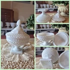 Vintage English Hobnail Candy dish and lid with Pineapple Finial