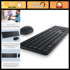 Wireless Keyboard and Mouse Combo - 2.4GHz USB Receiver, Volume  Mute Keys, 3-B