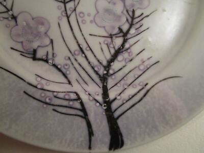 Vintage Made in Japan Porcelain Blue Iridescent Flower Decorative