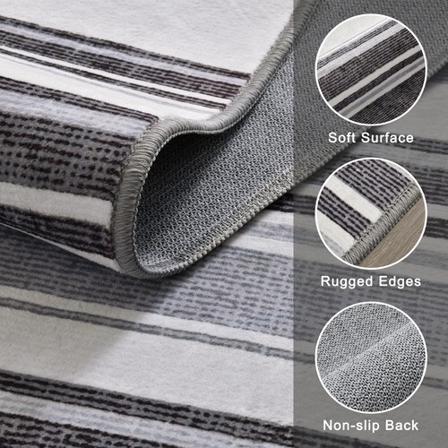 Opreine Modern 5x7 Area Rugs for Living Room Ultra Soft Abstract Striped Wash... - Picture 4 of 7
