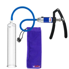 LeLuv Primo Lite Penis Pump - Round Flange Cylinders 20 Sizes Purple/Blue Handle