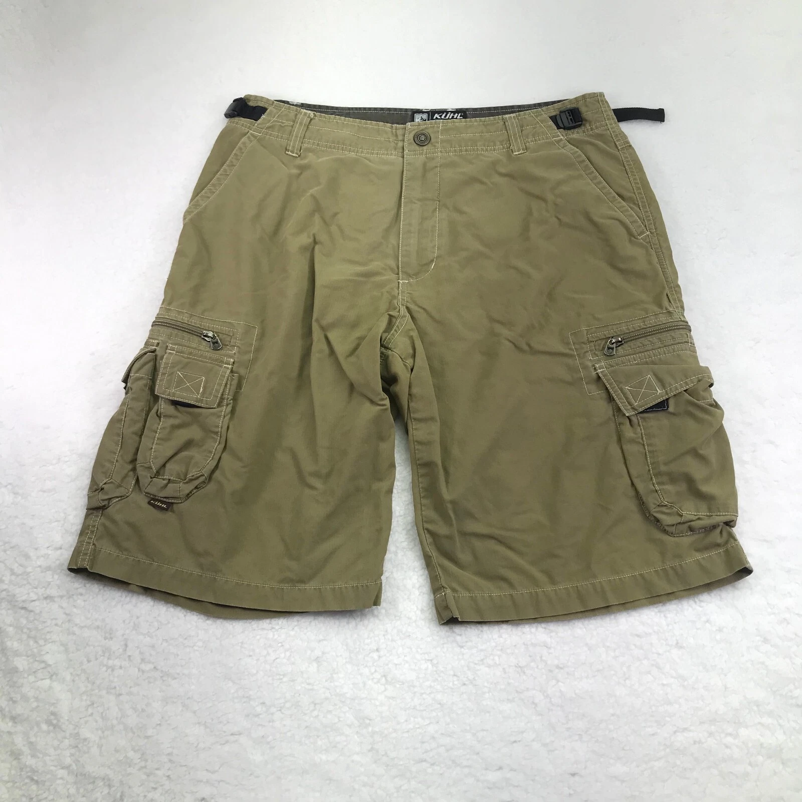 Kuhl Shorts Mens Large (34x11.5) Khaki Cargo Kuhl Dry Outdoor Hiking Utility