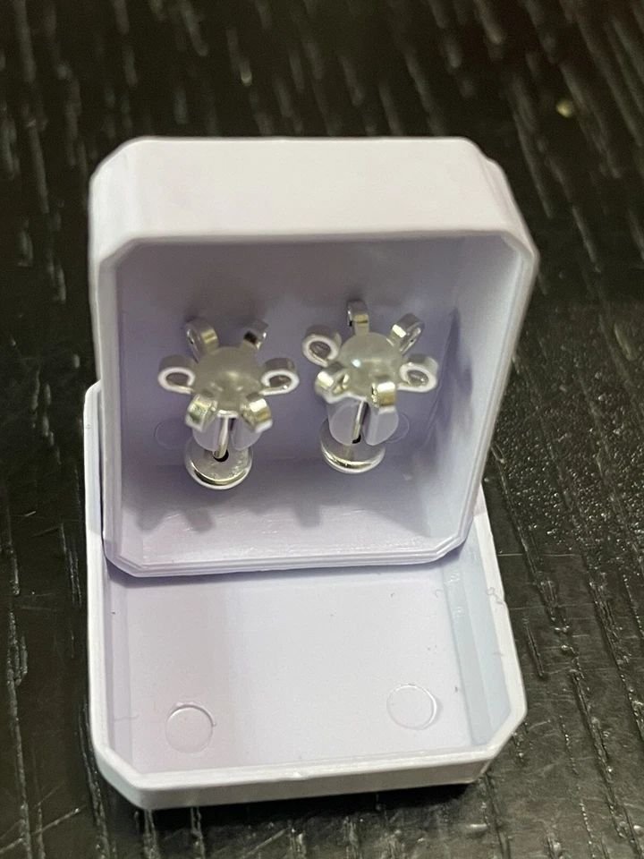 925 FLOWER SILVER RINGS,   GIRL, Stud Flat Back - Image 4 of 4