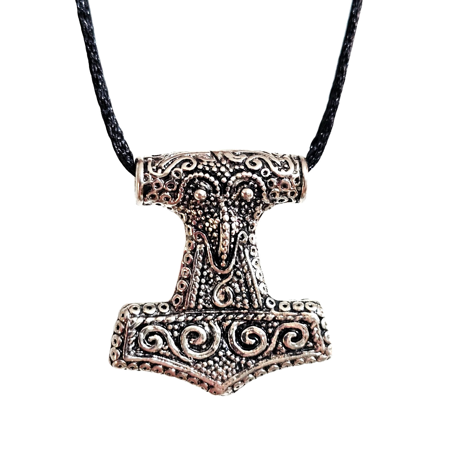 Raven Skane Pendant Thors Hammer Necklace Mjolnir Norse Pagan Jewellery