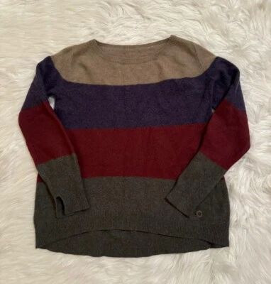 Loro Piana 100% Baby Cashmere Color Block Striped Sweater 40