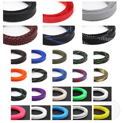 3/8'' PET Expandable Wire Cable Sleeving Sheathing Braided Loom Tubing Harness
