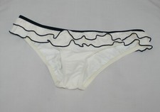 Reiss Atalanta B-Frill Bandeau Ruffle Bikini Bottoms Cream Black Sz S  NWT