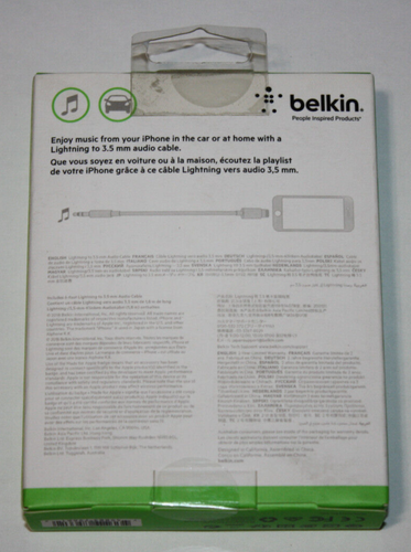 Belkin 3.5 mm Audio Aux Cable with Connector for iPhone X 8/7 Plus NEW - Picture 3 of 4