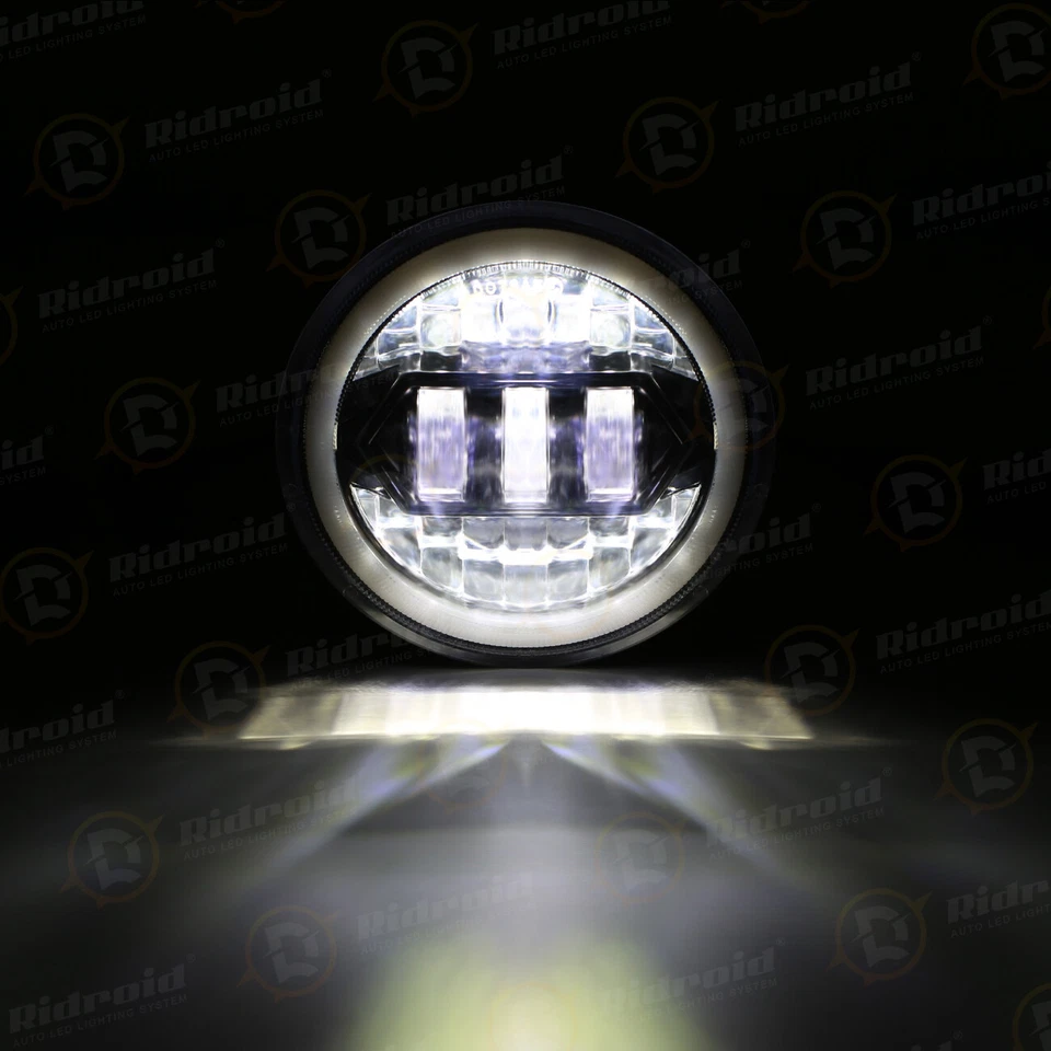 Faro LED halo redondo de 1 pieza de 5,75" 5-3/4" pulgadas y señal de giro ámbar blanco DRL Foto 3 de 4