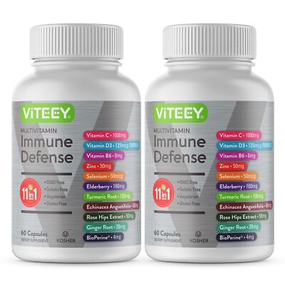 11-in-1 Immune Defense Multivitamin with Vitamin D3, Echinacea, Turmeric