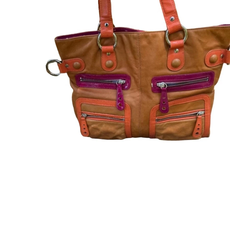 Bolso de Mano Kate Landry Vintage - Marrón, Naranja y Rosa Foto 2 de 4