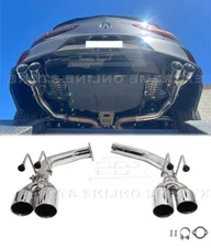 3.5" Quad Tips Exhaust Fits 21-Up Acura TLX Muffler Delete T-304 Axle Back New