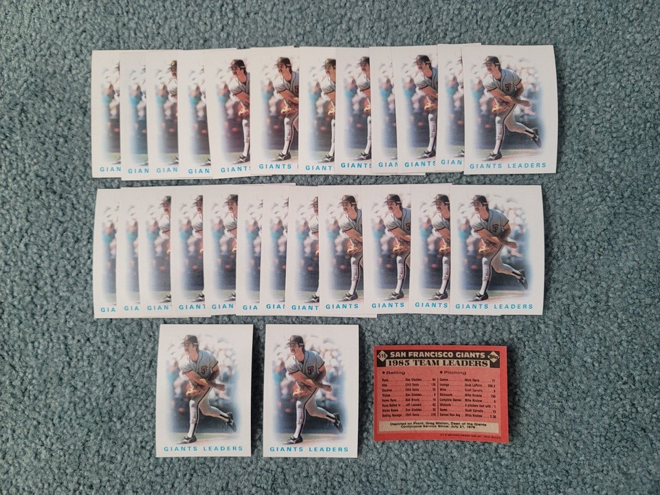 1986 Topps San Francisco Giants Team Leaders Baseball Card Lot approx