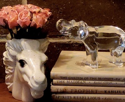 Vintage Trunk Up Elephant  Baccarat France Crystal Elephant, Signed and Stamped,